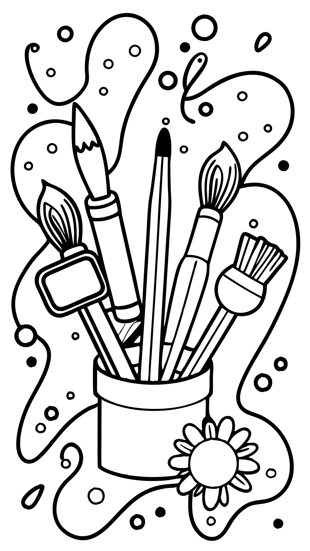 paint brushes coloring pages